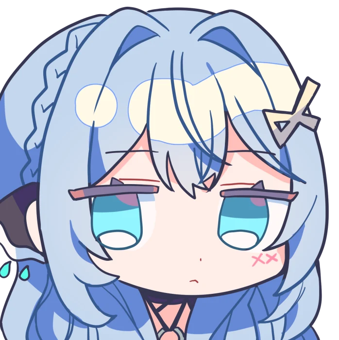 ばってんクリップのめめが、半目でじとっとこちらを見る。